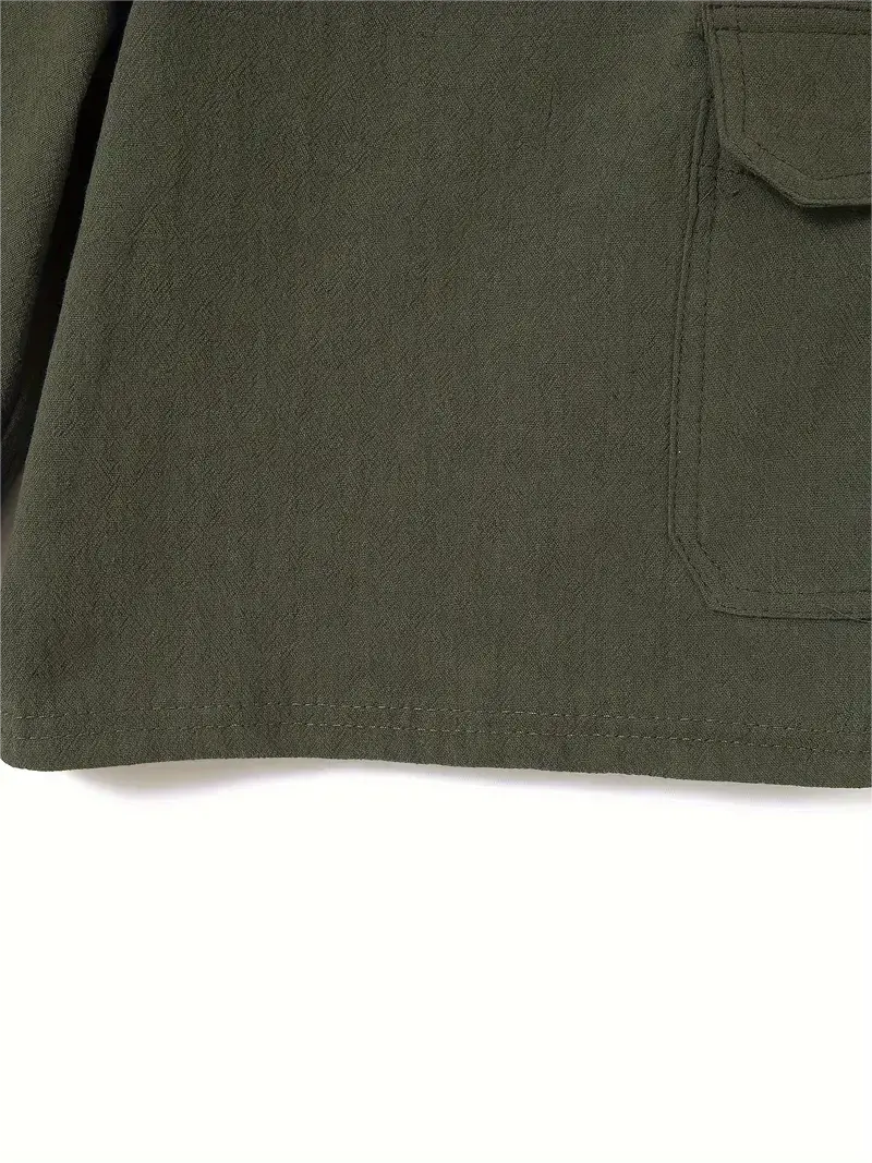 6 Pack-Men's Multi-pocket Linen Cargo Shorts - Comfort Fit with Adjustable Drawstring Waist, Versatile For Outdoor Adventures & Everyday Wear