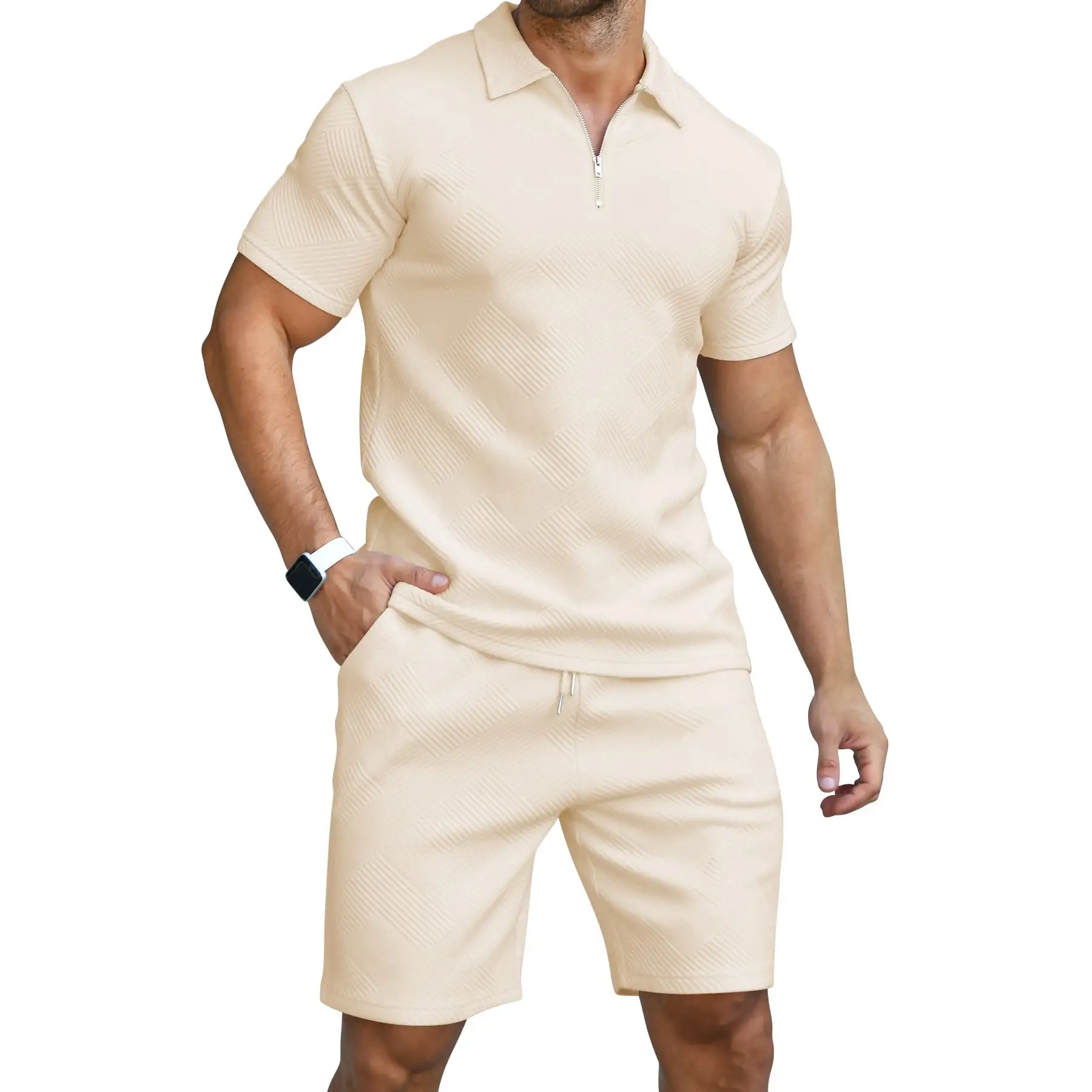 6 PACK-Men's Polo Shirt and Shorts Set Summer Outfits Fashion Casual Short Sleeve Polo Suit for Men 2 Piece Shorts Tracksuit