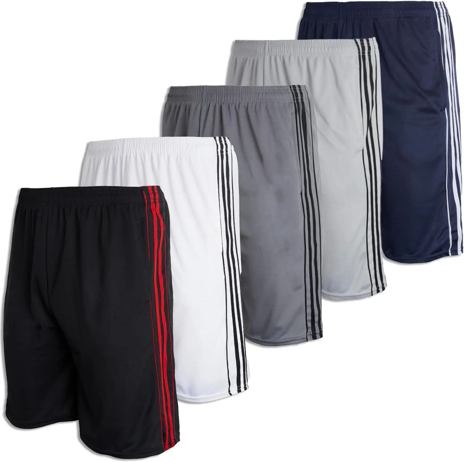 5 Pack-Men's Mesh Athletic Basketball Shorts Quick Dry Activewear with Pockets