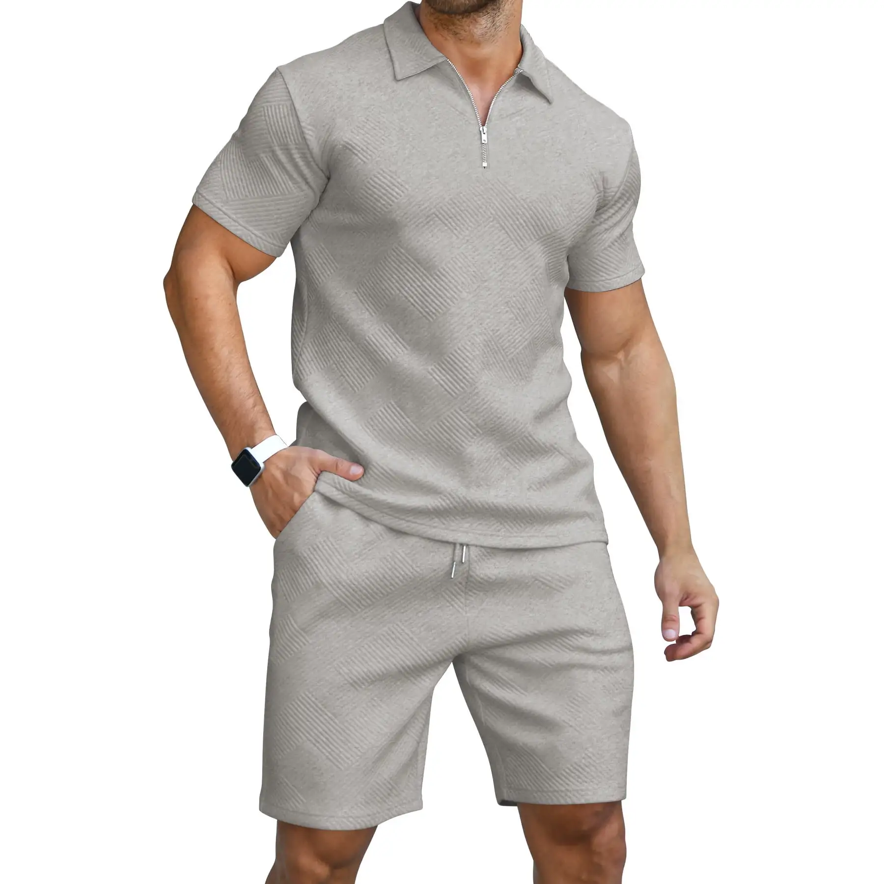 6 PACK-Men's Polo Shirt and Shorts Set Summer Outfits Fashion Casual Short Sleeve Polo Suit for Men 2 Piece Shorts Tracksuit