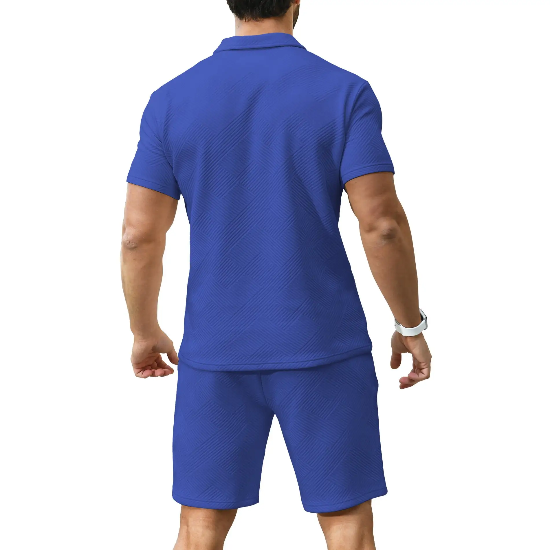 6 PACK-Men's Polo Shirt and Shorts Set Summer Outfits Fashion Casual Short Sleeve Polo Suit for Men 2 Piece Shorts Tracksuit