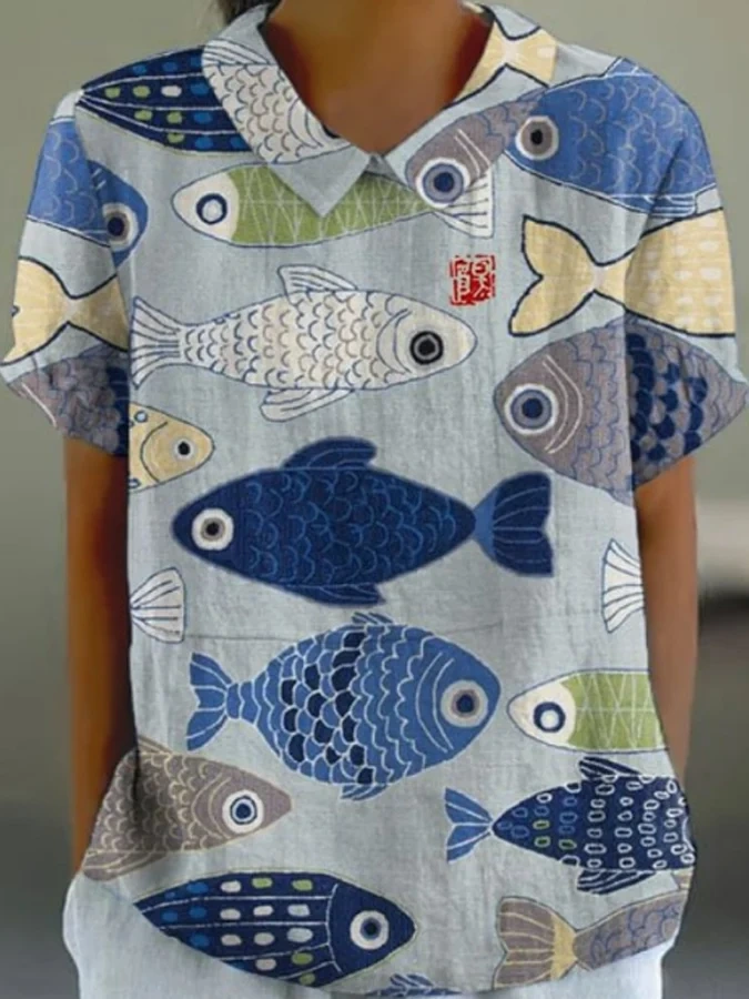 New Wind Short -Sleeved Printed Use Top Top 921f