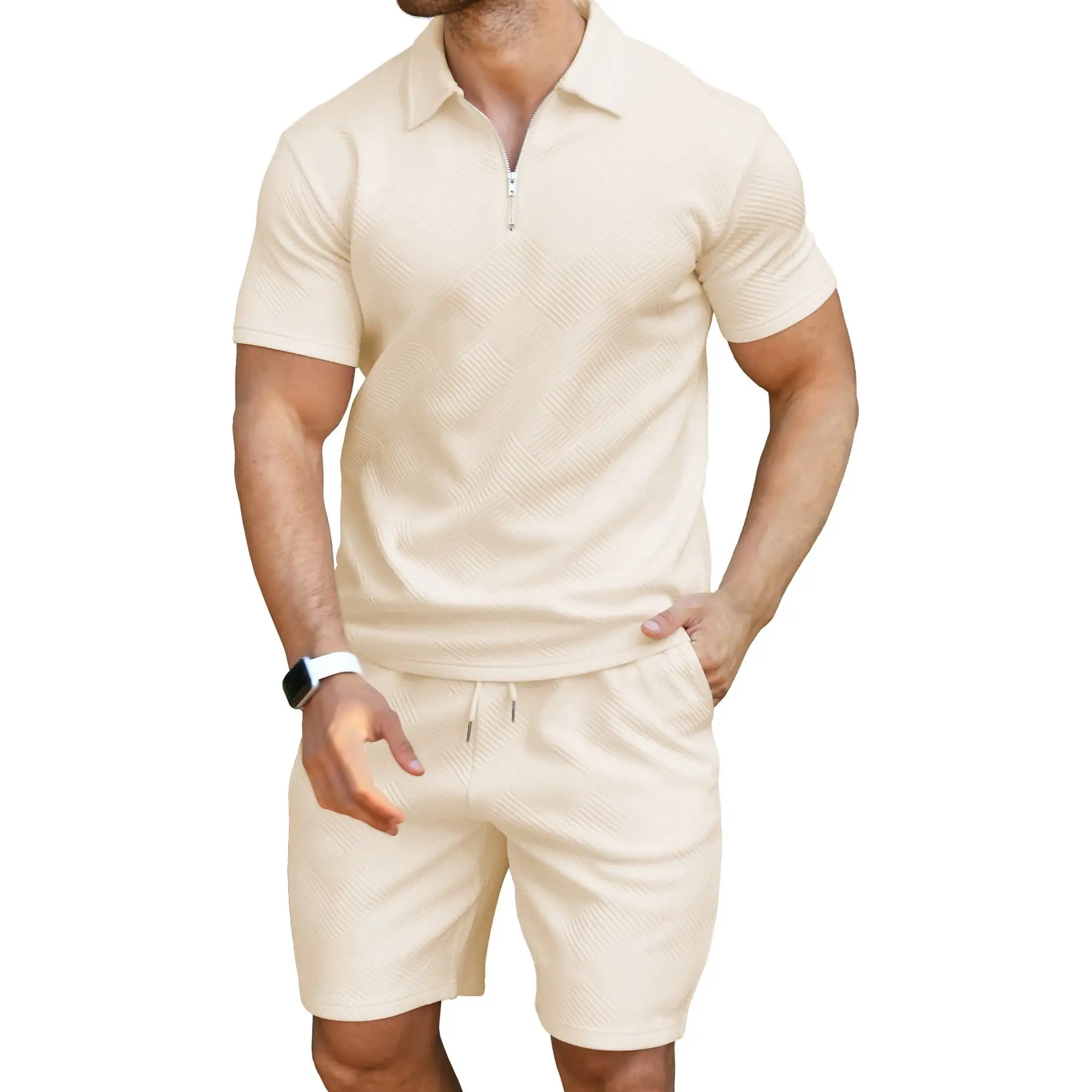 6 PACK-Men's Polo Shirt and Shorts Set Summer Outfits Fashion Casual Short Sleeve Polo Suit for Men 2 Piece Shorts Tracksuit