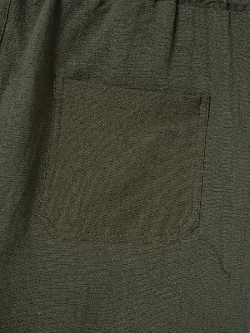 6 Pack-Men's Multi-pocket Linen Cargo Shorts - Comfort Fit with Adjustable Drawstring Waist, Versatile For Outdoor Adventures & Everyday Wear