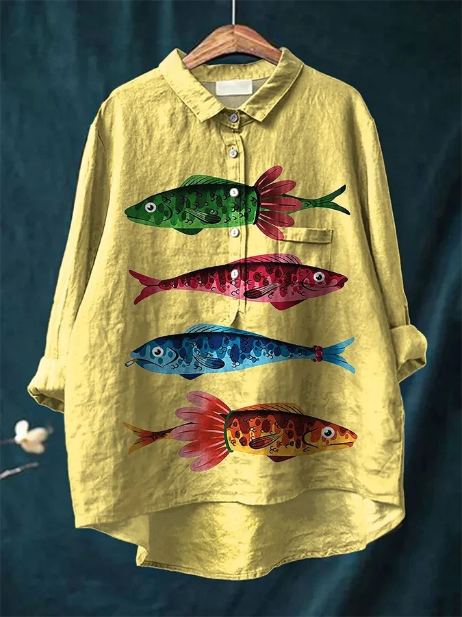 Women's Fish Art Print Casual Shirt 3a7c