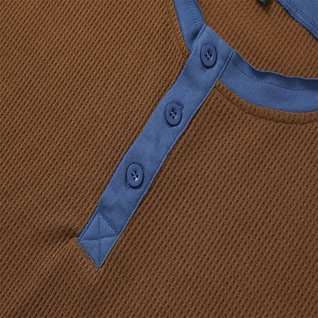 8 PACK-Men's Waffle Henley Shirt Tee Plaid Checkered Henley Outdoor Casual Short Sleeve Button Clothing Apparel Fashion Designer Comfortable