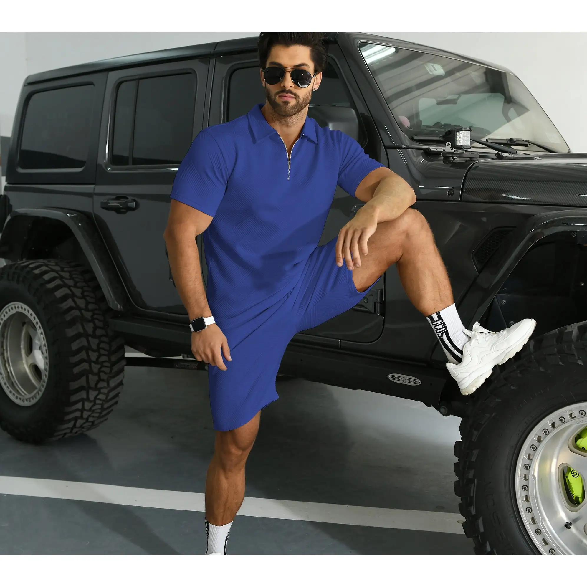 6 PACK-Men's Polo Shirt and Shorts Set Summer Outfits Fashion Casual Short Sleeve Polo Suit for Men 2 Piece Shorts Tracksuit