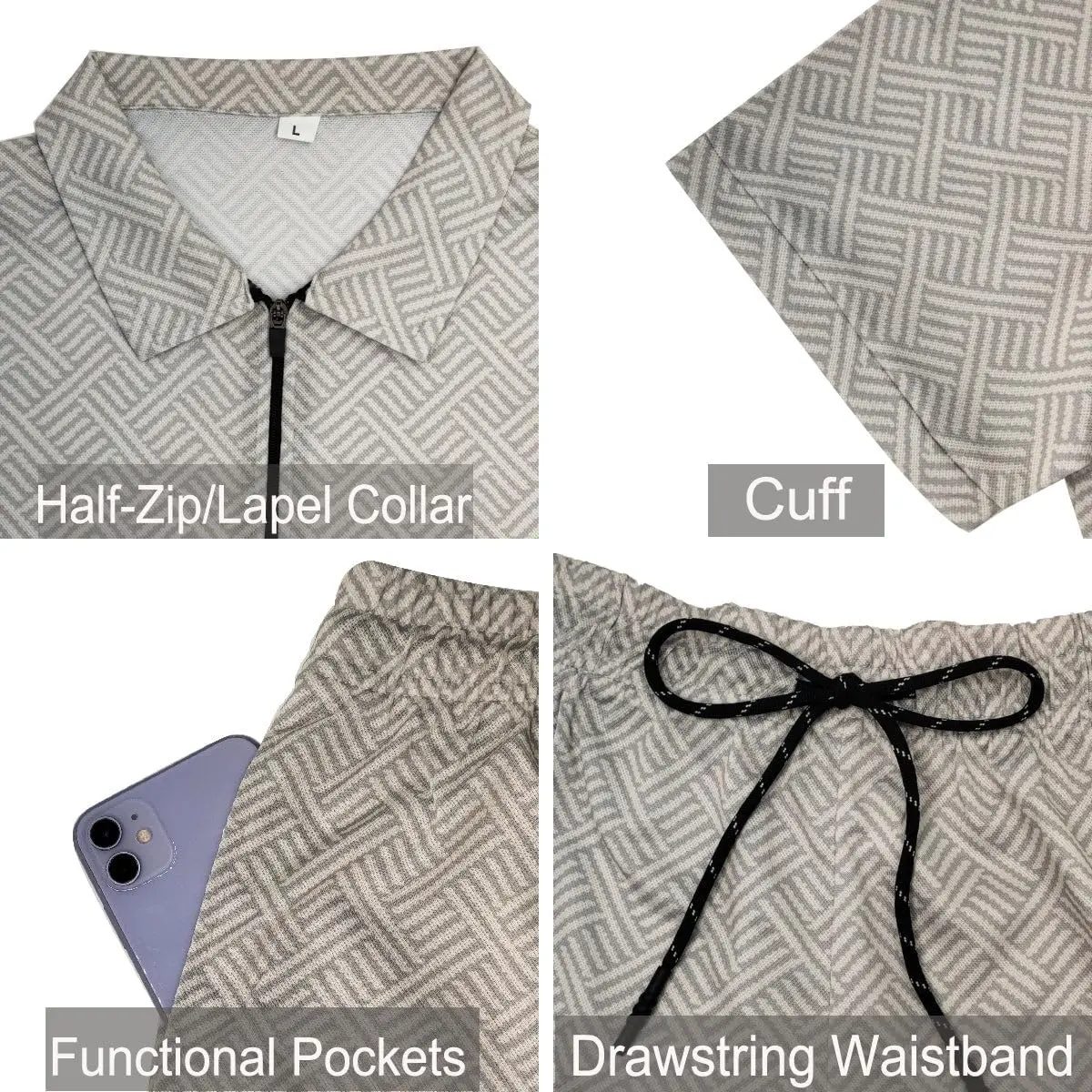 18 Pack Men Track Suits 2 Piece Set Summer Casual Outfits Fashion Polo Shirts Short Sleeve and Shorts Set Vacation Clothes