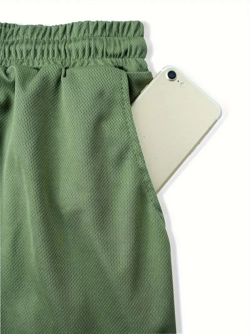 5 Pieces Men's 2-in-1 Double Layer Shorts with Inner Pockets, High Stretch Sports Shorts for Summer Gym Workout Training