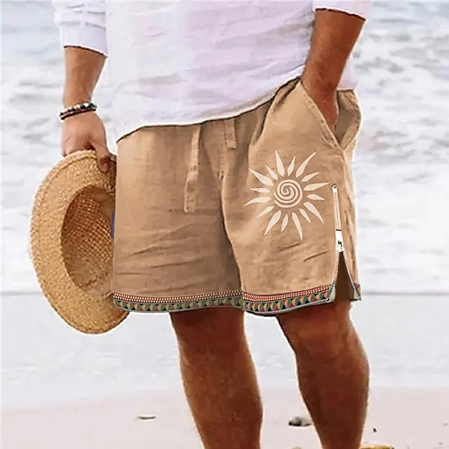 6 PACK-Men's Board Shorts Swim Shorts Swim Trunks Zipper Pocket Elastic Waist Sun Graphic Prints Comfort Breathable Short Casual Daily Holiday Streetwear Hawaiian Light Green Blue Micro-elastic