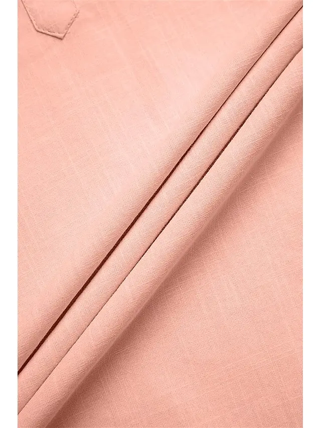 7 PACK-Men's Shirt Linen Shirt Popover Shirt Summer Shirt Beach Wear Black White Pink Green Short Sleeve Plain Henley Summer Casual Daily Clothing Apparel