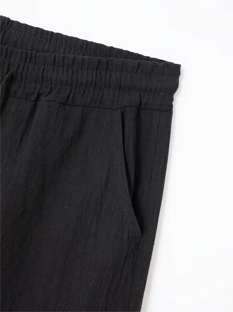 6 Pack-Men's Multi-pocket Linen Cargo Shorts - Comfort Fit with Adjustable Drawstring Waist, Versatile For Outdoor Adventures & Everyday Wear