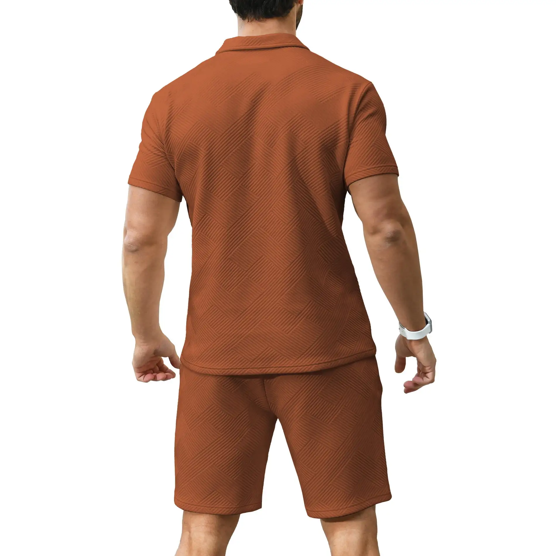 6 PACK-Men's Polo Shirt and Shorts Set Summer Outfits Fashion Casual Short Sleeve Polo Suit for Men 2 Piece Shorts Tracksuit