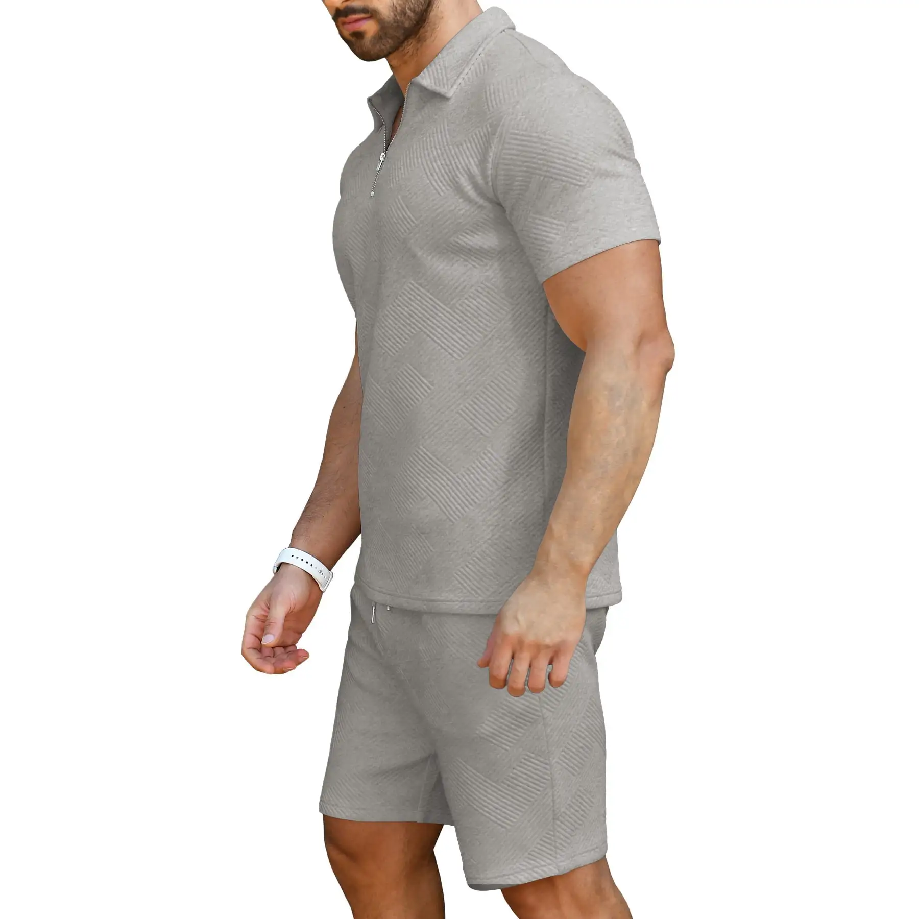 6 PACK-Men's Polo Shirt and Shorts Set Summer Outfits Fashion Casual Short Sleeve Polo Suit for Men 2 Piece Shorts Tracksuit