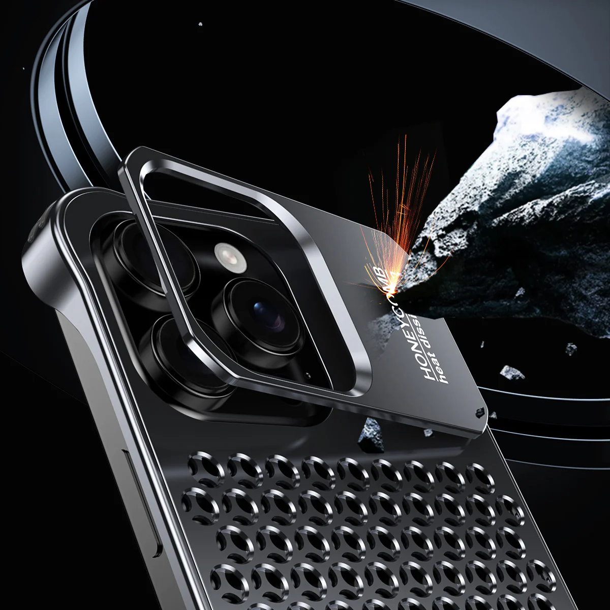 Armor King Lens Kickstand Heat Dissipation Metal Case Cover