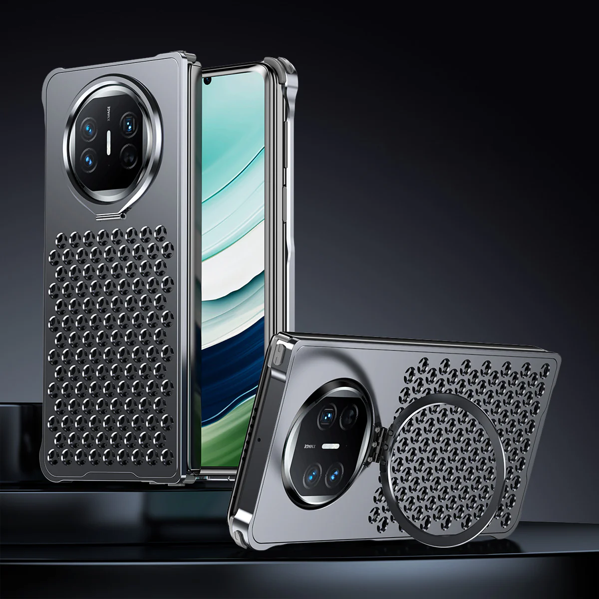 Armor King Lens Kickstand Heat Dissipation Metal Case Cover