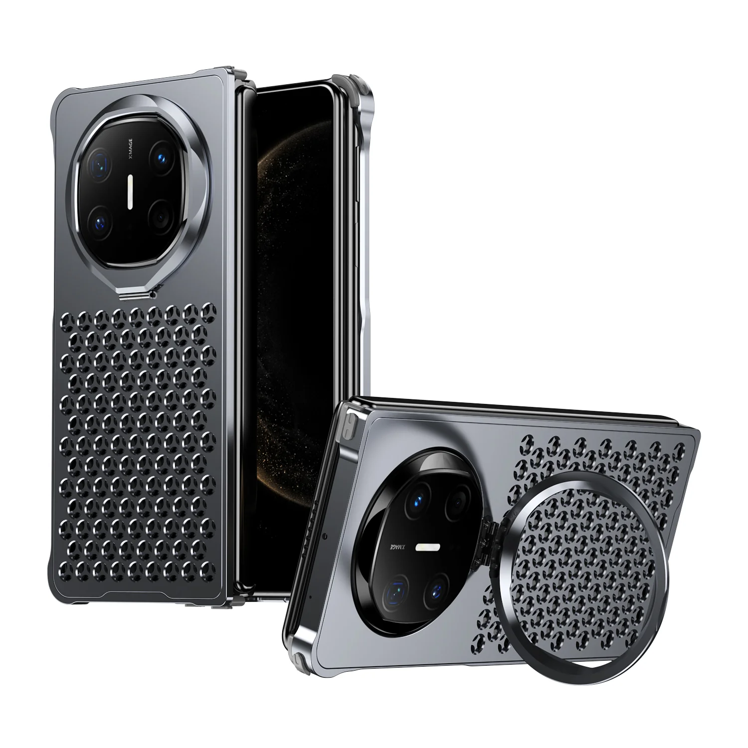 Armor King Lens Kickstand Heat Dissipation Metal Case Cover