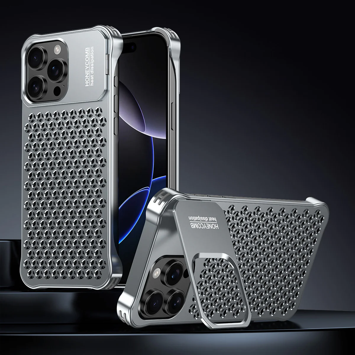 Armor King Lens Kickstand Heat Dissipation Metal Case Cover