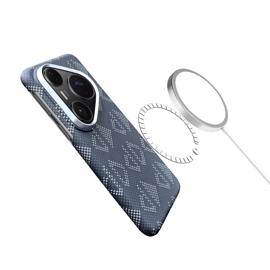 Armor King Geometric Impression Aramid Fiber MagSafe Non-Slip Slim Light Case Cover