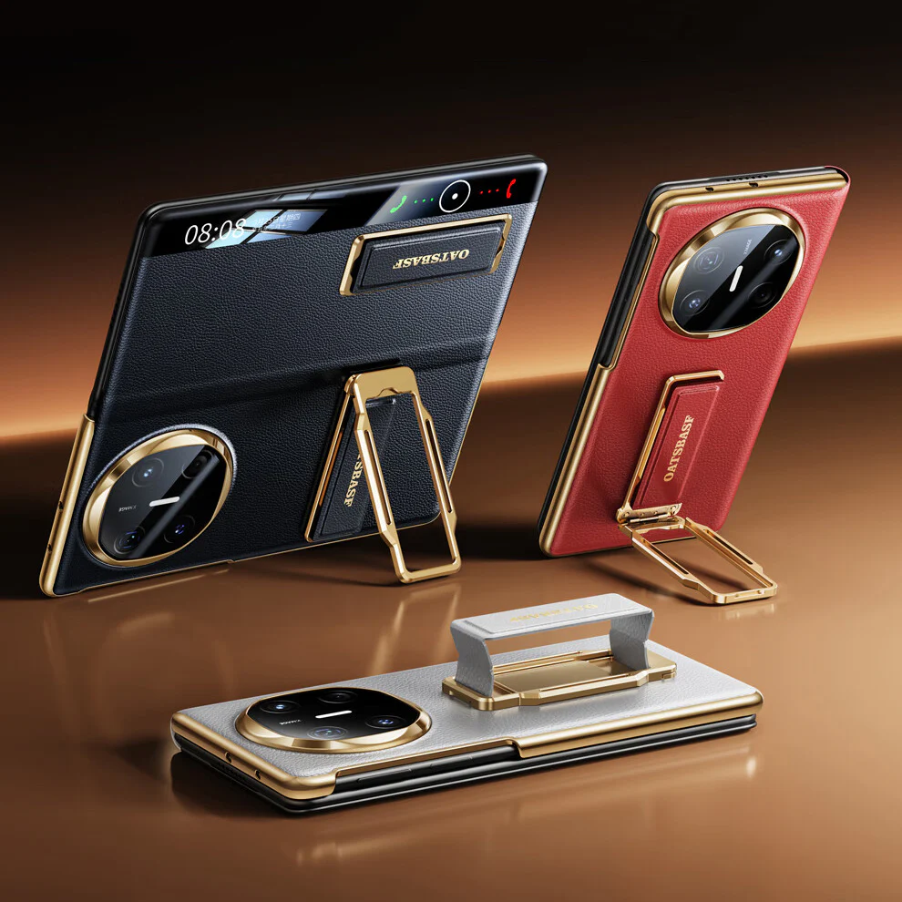 Oatsbasf 360° Rotatable Kickstand Strap Wristband Shockproof Leather Case Cover