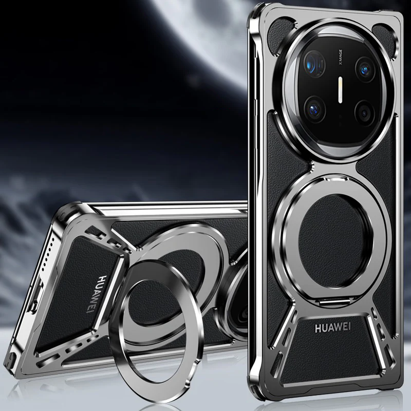 Armor King X Bracket MagSafe Pivot Ring Stand Air Cushion Metal Case Cover