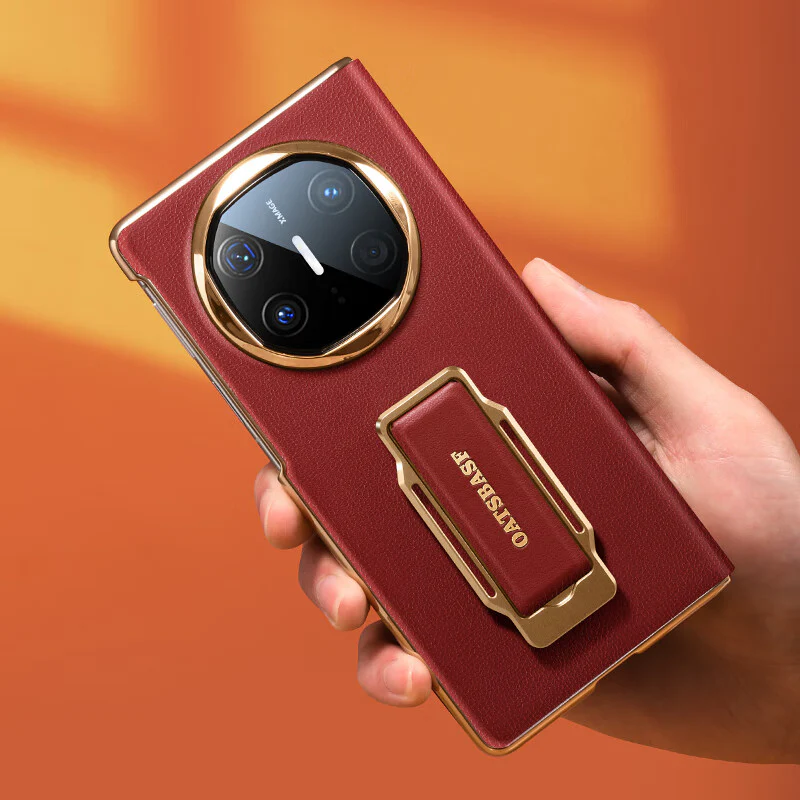 Oatsbasf 360° Rotatable Kickstand Strap Wristband Shockproof Leather Case Cover