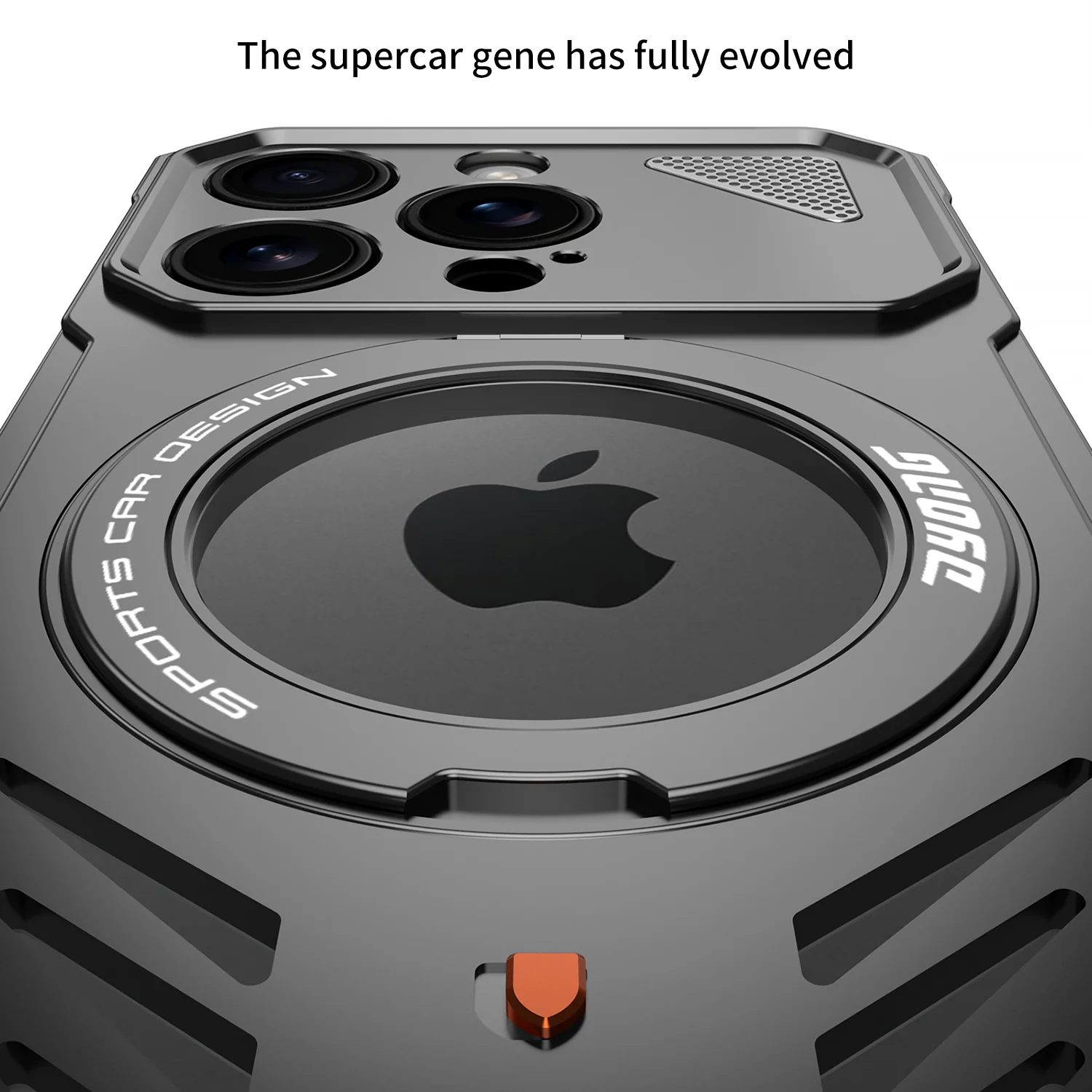 Armor King Supercar MagSafe Pivot Ring Stand Elastic Buckle Frameless Metal Case Cover