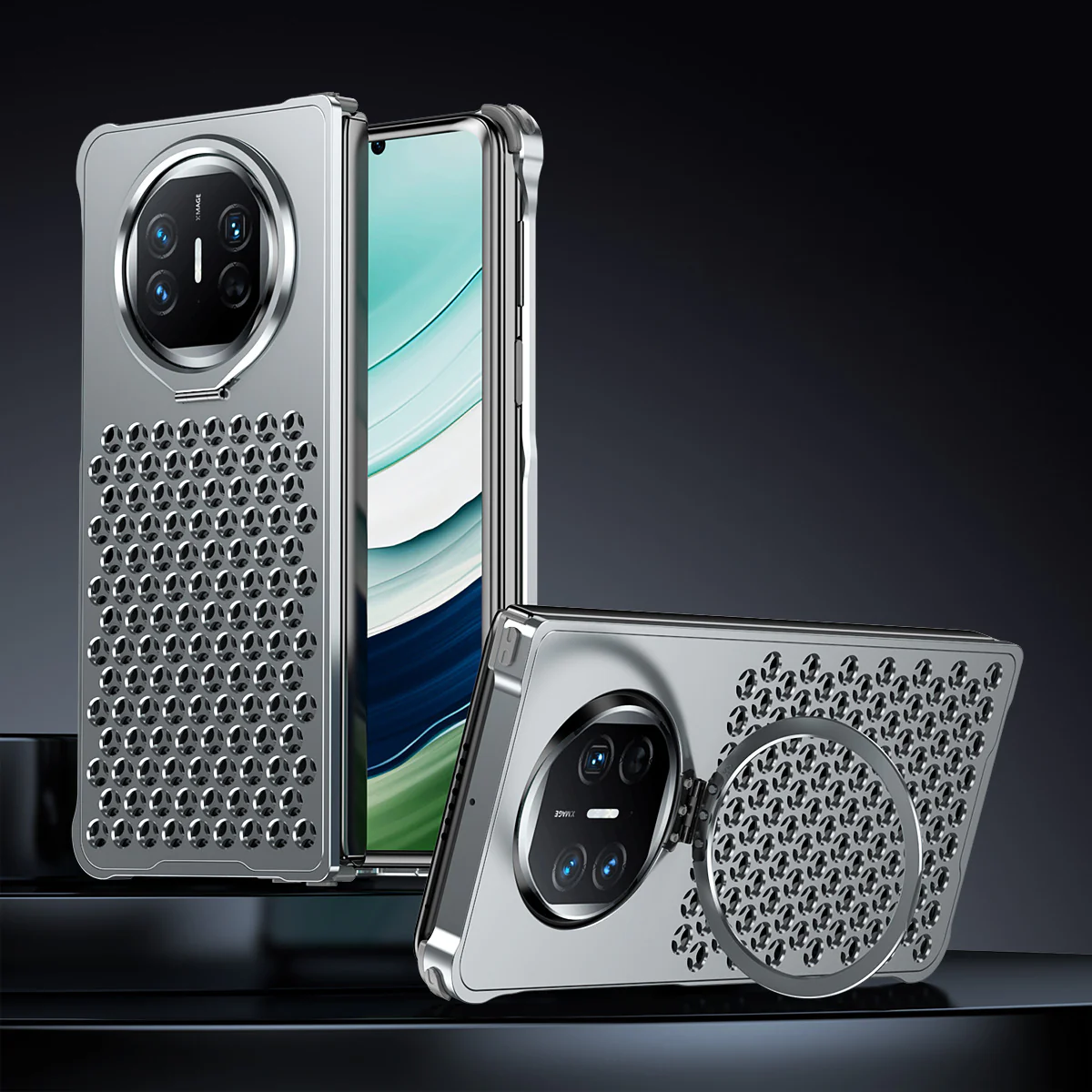 Armor King Lens Kickstand Heat Dissipation Metal Case Cover